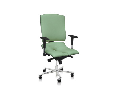 Ergonomická židle Ásana Steel Standard Ekokůže Light Green